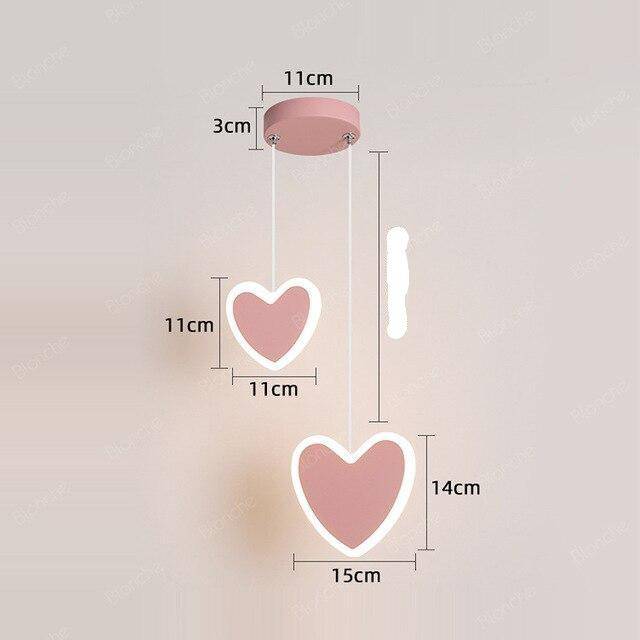 Suspension rose ou blanche LED avec des formes différentes pour les enfants