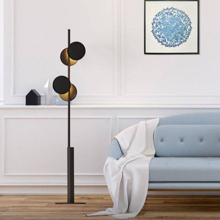 Lampadaire design moderne LED en métal avec formes circulaires