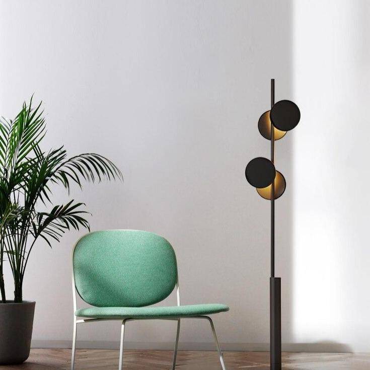 Lampadaire design moderne LED en métal avec formes circulaires