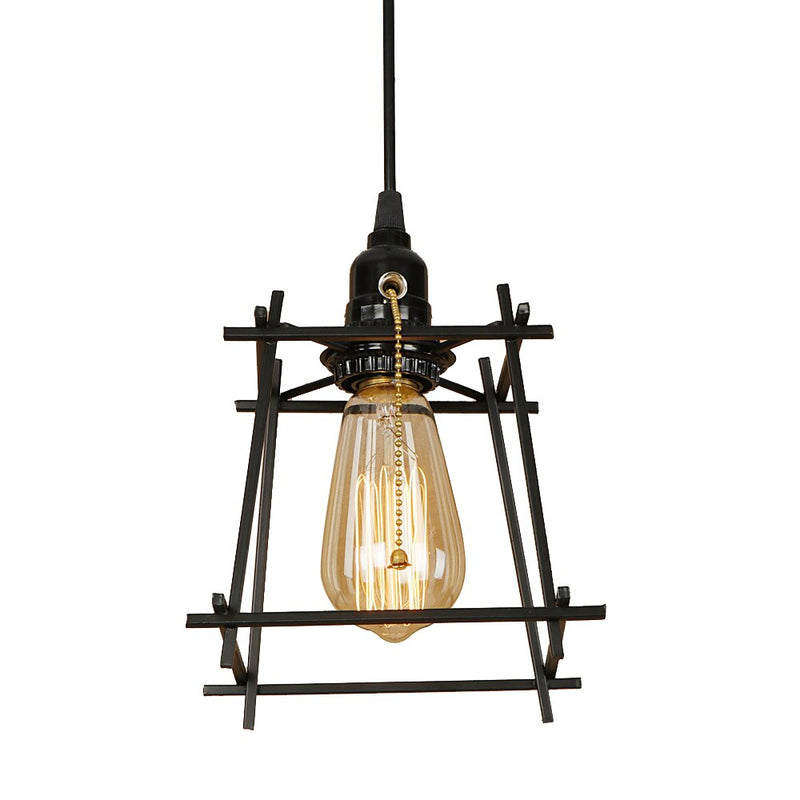 Suspension cage en métal vintage à LED Plitz