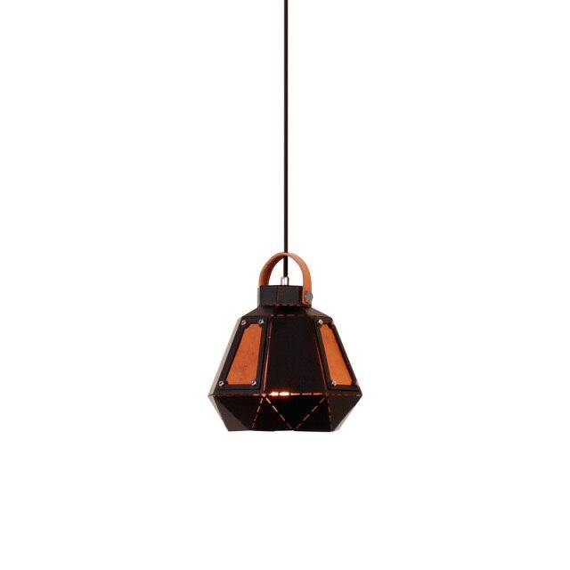 Suspension géométrique LED en métal fumé Light