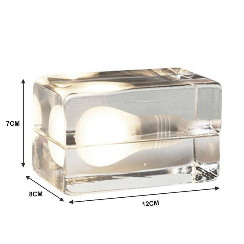 Lampe à poser moderne LED en cube transparent Creative