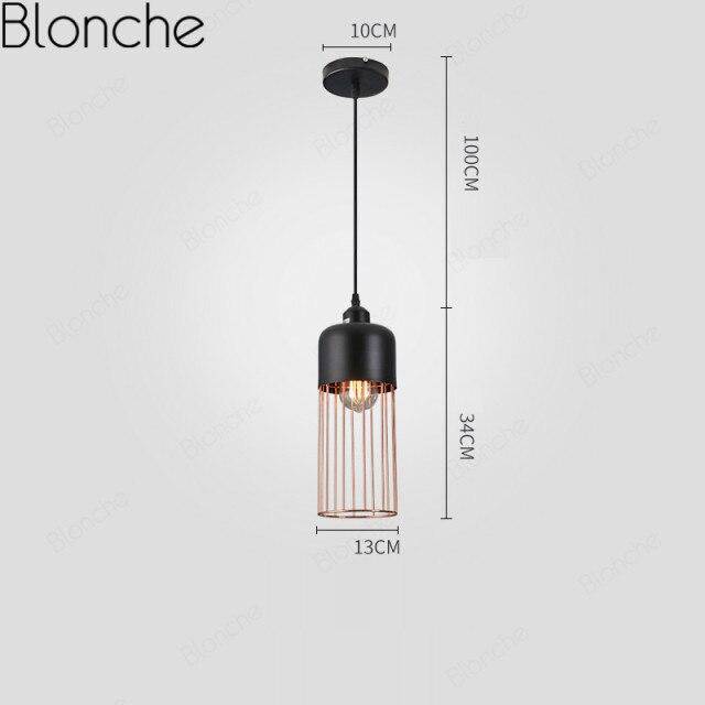 Suspension rétro à LED avec cage en métal America