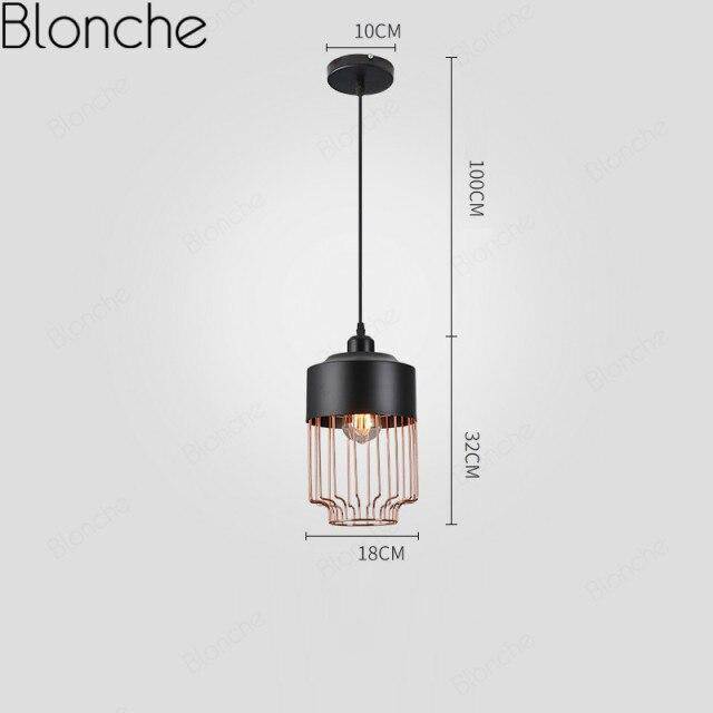 Suspension rétro à LED avec cage en métal America