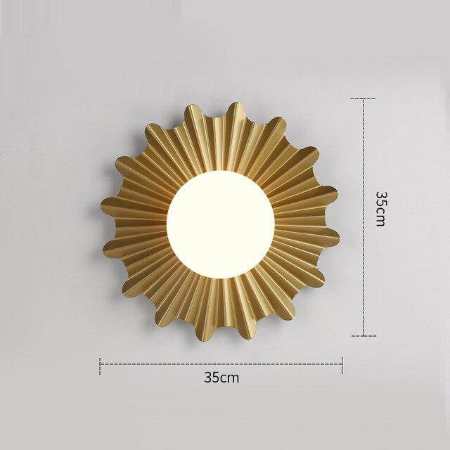 Applique murale design LED dorée style Creative Sun