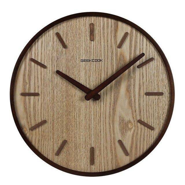 Horloge murale ronde en bambou 30cm Bar