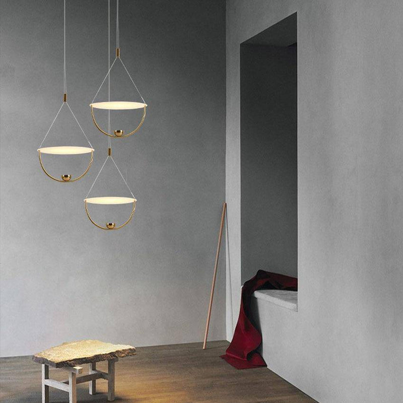 Suspension design LED dorée style Fly