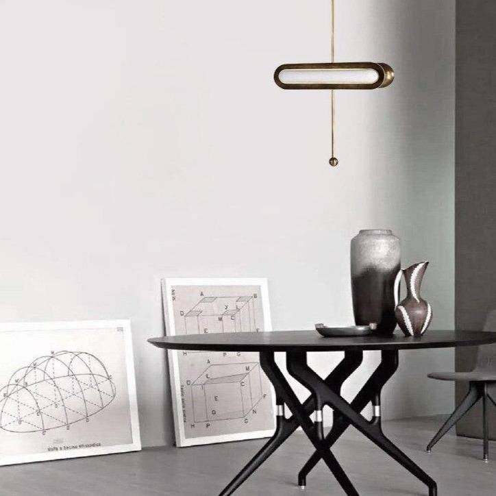 Suspension design LED arrondie en métal style Shining