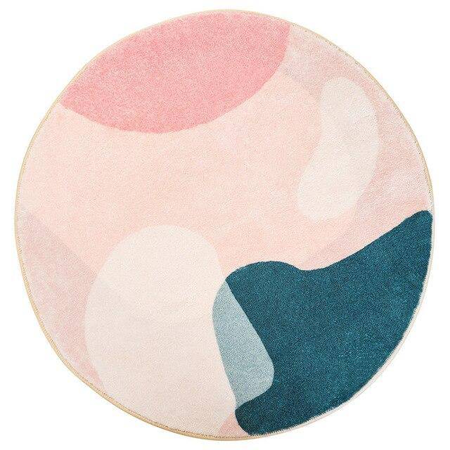 Tapis rond moderne coloré style Fluffy C