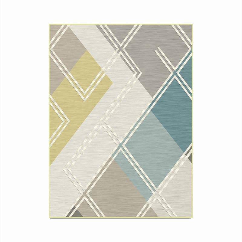Tapis rectangle géométrique aux couleurs pastels