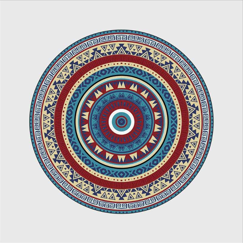 Tapis rond motifs multicolores Bohemia