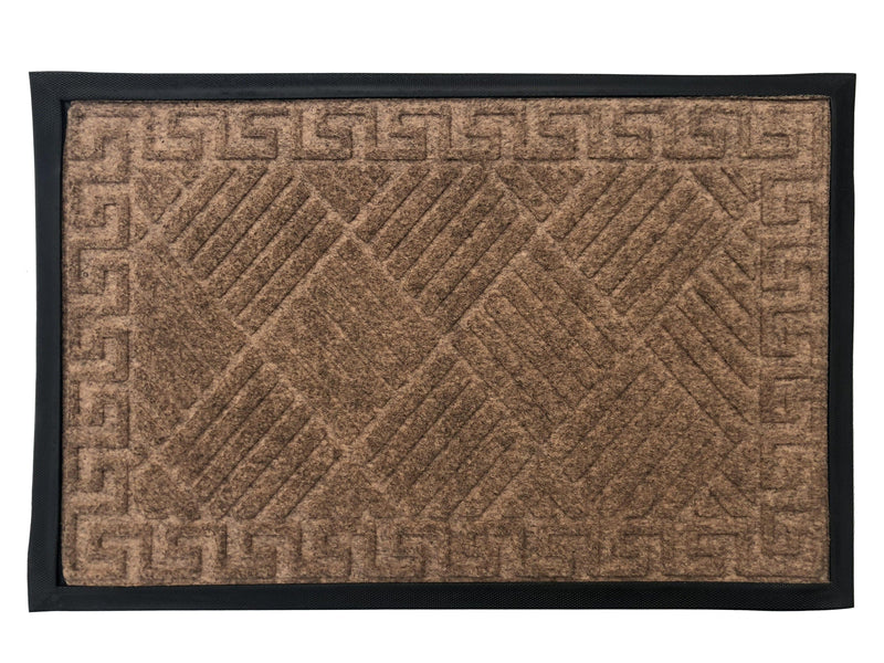 Paillasson rectangle fibres naturelles marrons Rubber