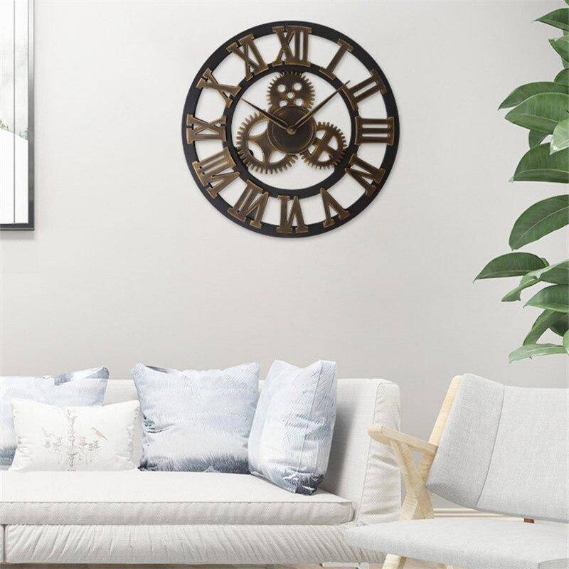 Horloge murale en métal vintage à chiffres romains ou digitaux Numeral