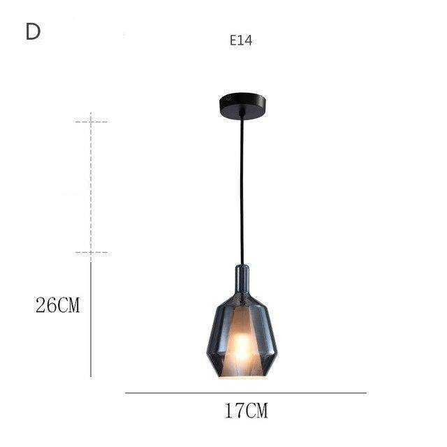 Suspension design à LED avec abat-jour en verre coloré
