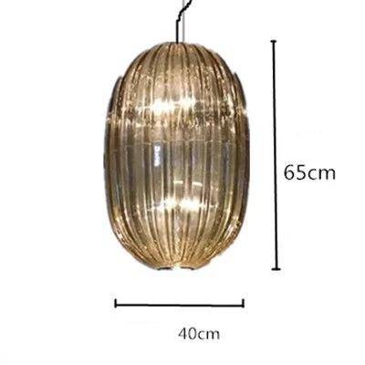 Suspension design LED avec abat-jour en verre coloré