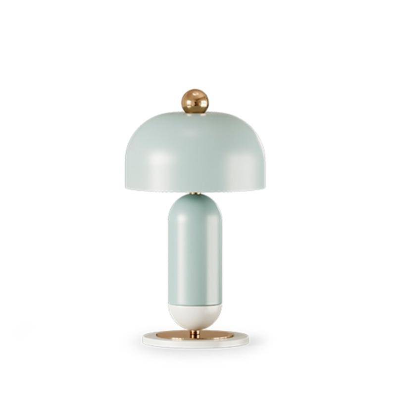 Lampe à poser design LED avec abat-jour arrondi minimaliste