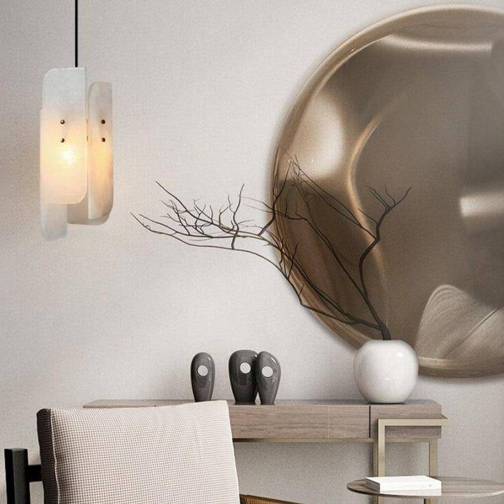 Suspension design en marbre blanc LED style Luxury
