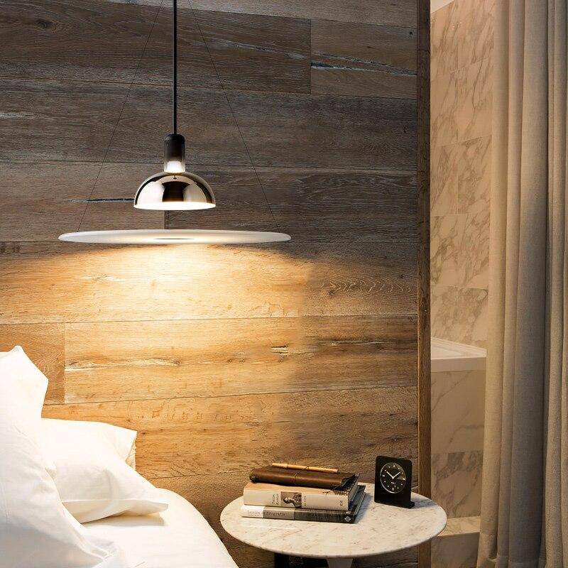 Suspension design LED avec disque en métal Nordic
