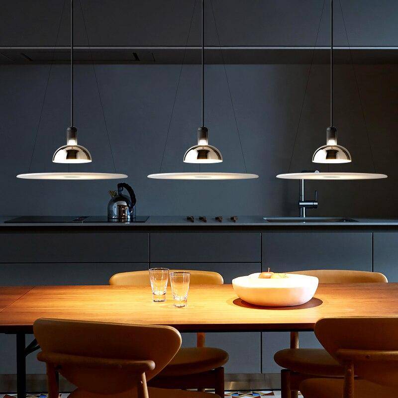 Suspension design LED avec disque en métal Nordic