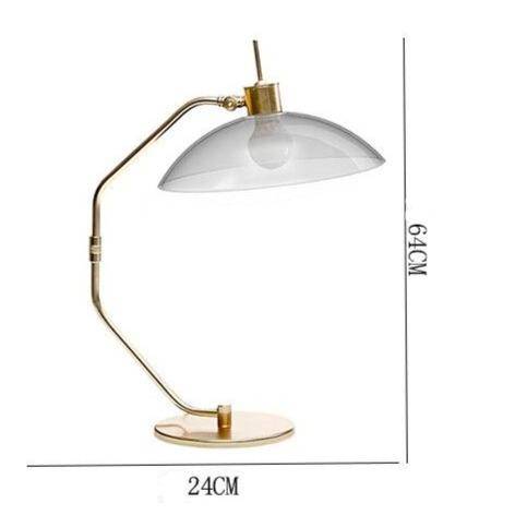 Lampe de bureau LED cuivré avec abat-jour gris