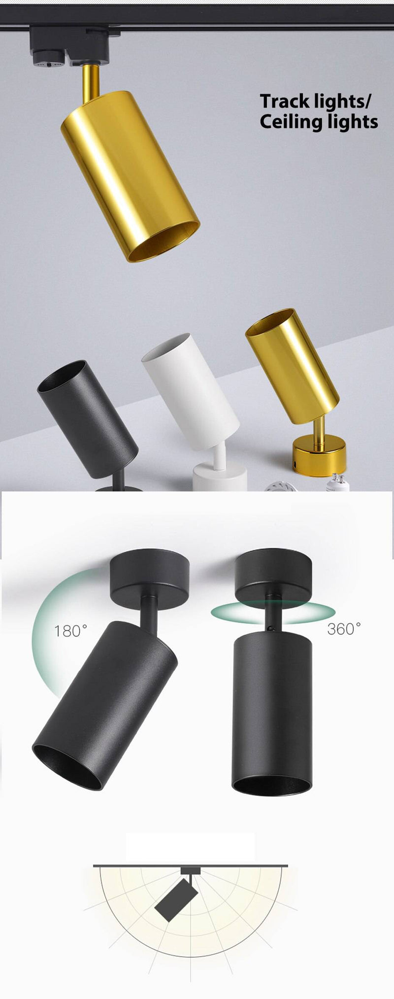 Spot design LED cylindre en aluminium