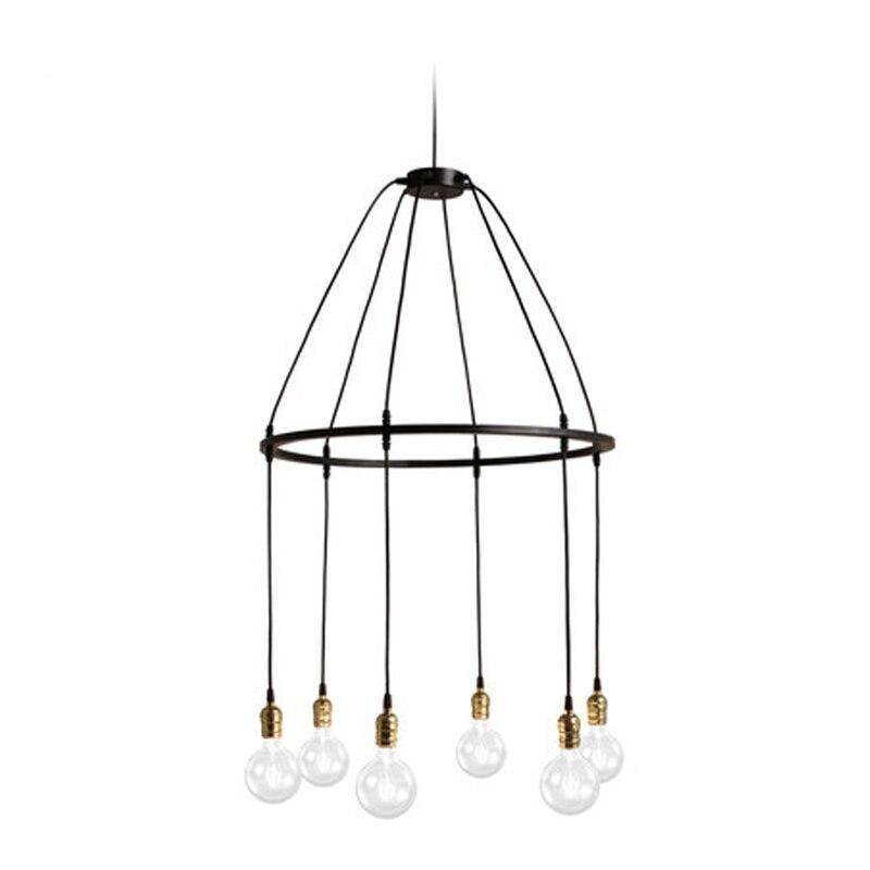Suspension industrielle LED avec plusieurs ampoules rétro