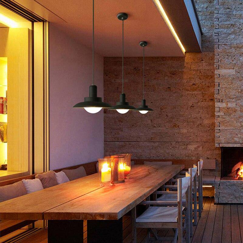 Suspension design avec abat-jour arrondi en métal LED