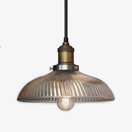 Suspension retro LED avec abat-jour en verre et ampoule Edison