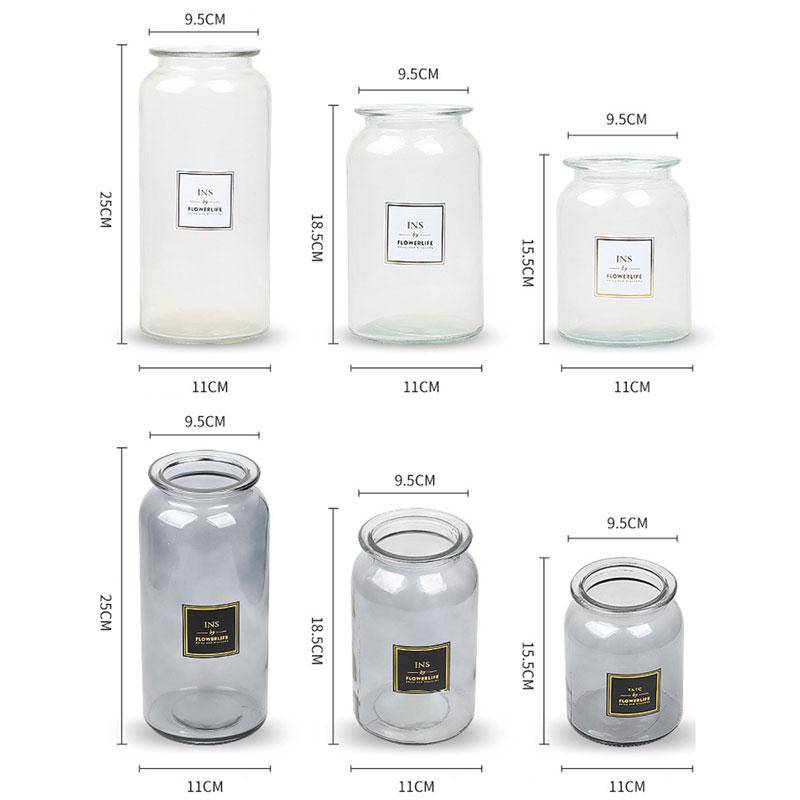 Vase en verre design rond style Lao