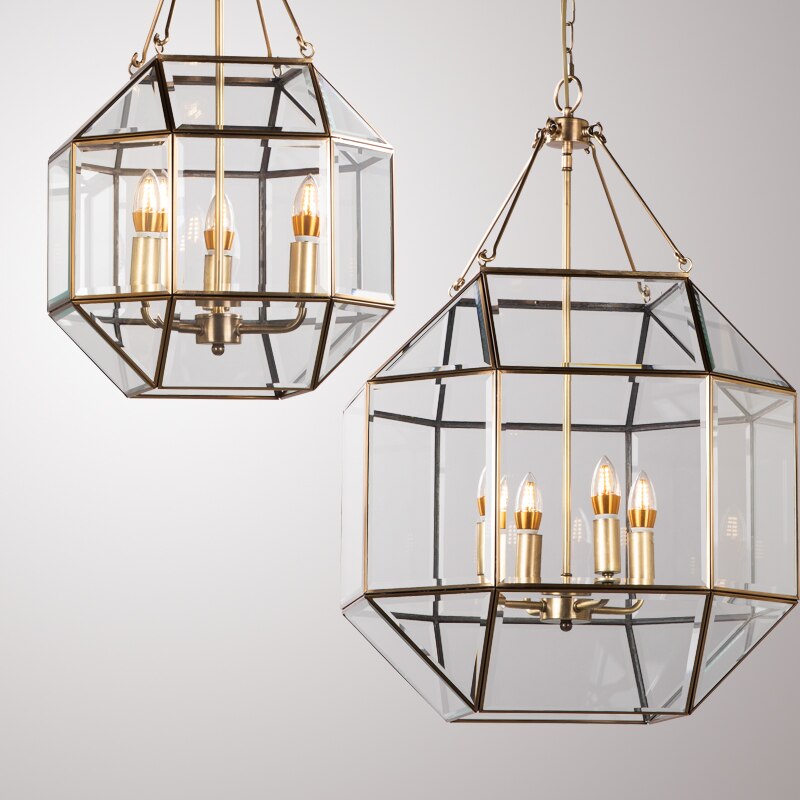 Suspension vintage octogonale avec des bougies Ezel