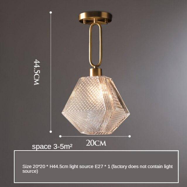 Suspension design à LED avec abat-jour en verre rétro Shadow