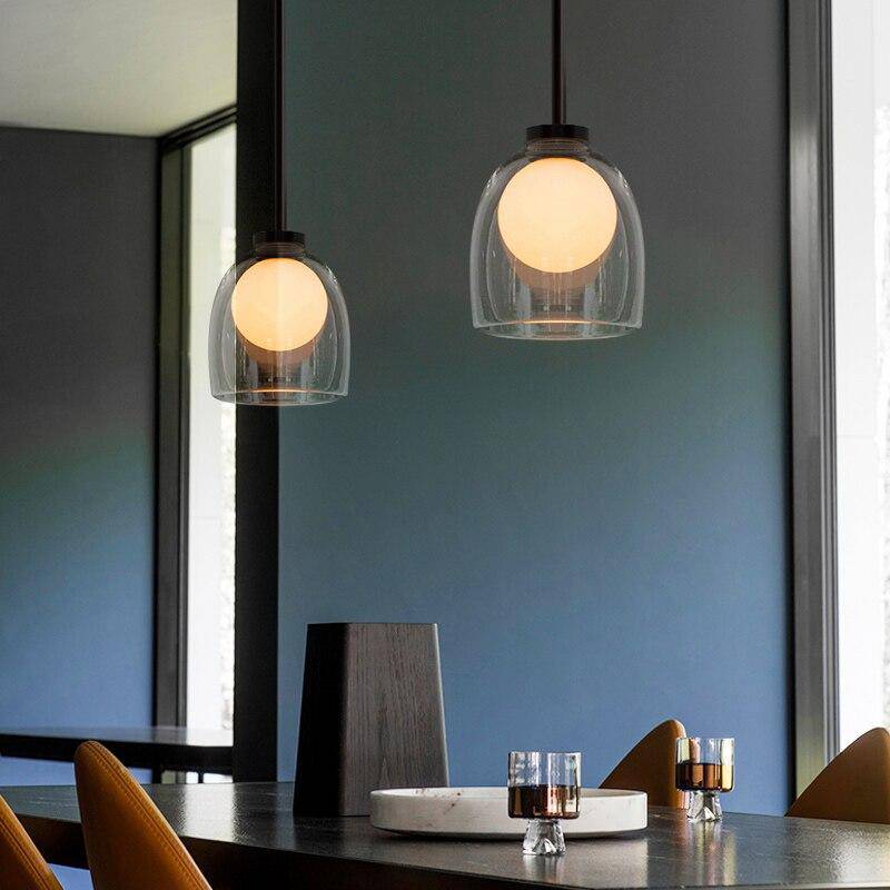 Suspension design à LED avec abat-jour arrondi en verre fumé Shadow
