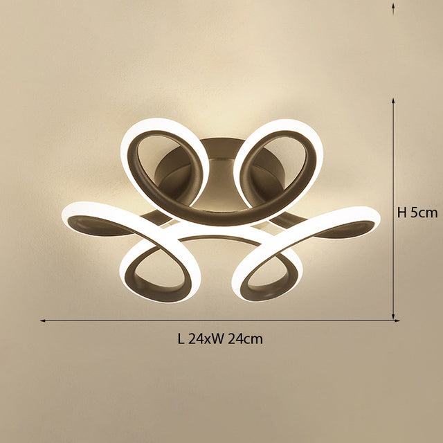 Plafonnier moderne LED avec formes arrondies en métal Diena