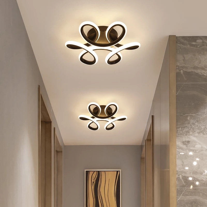 Plafonnier moderne LED avec formes arrondies en métal Diena