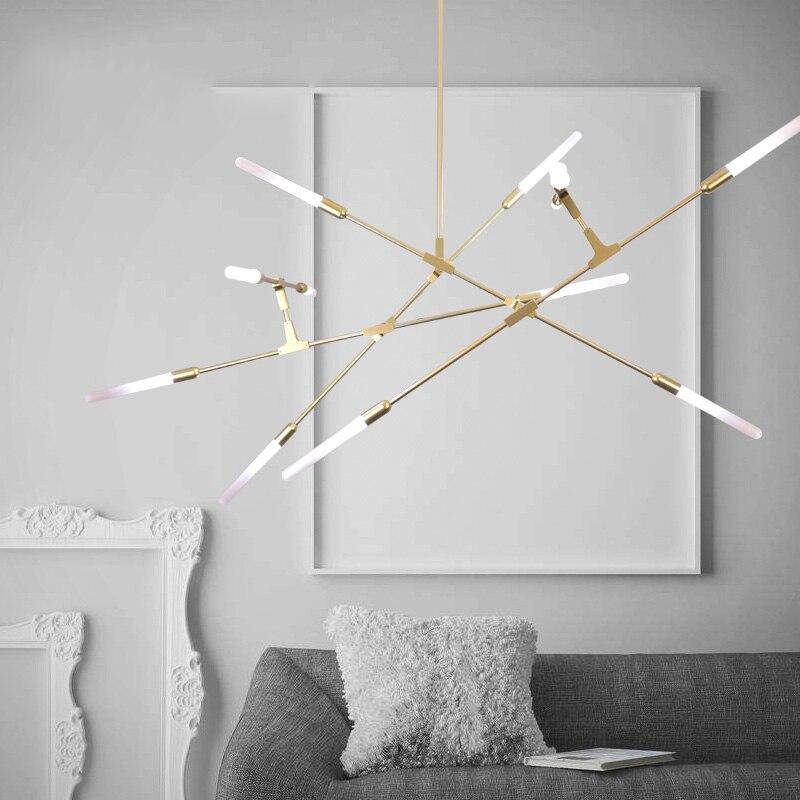 Lustre design à LED aux branches dorées Luxury