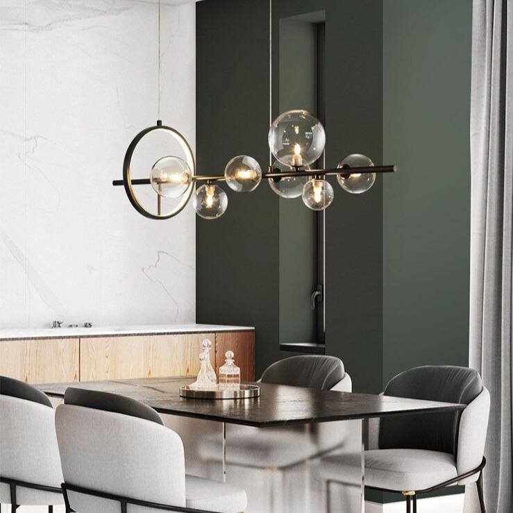 Suspension design à LED avec plusieurs sphères en verre Loft