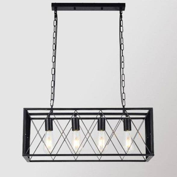 Suspension design à LED cage en métal style industrielle Loft