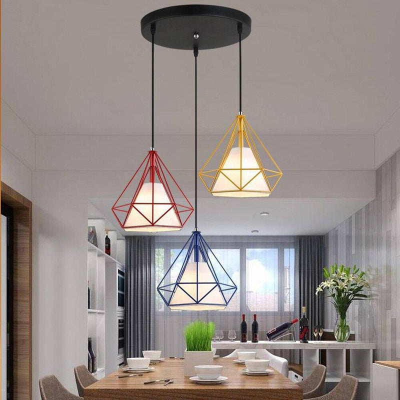Suspension cage vintage colorée Luminy