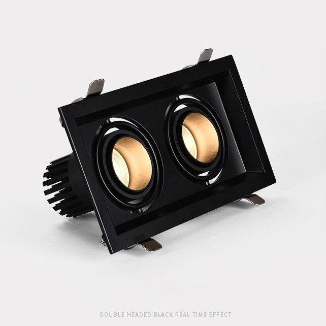 Spot moderne LED à focus réglable et forme encastrable carré Tiago