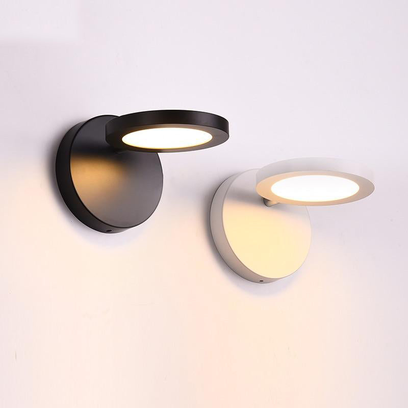 Applique murale moderne LED style poudrier en métal Clover