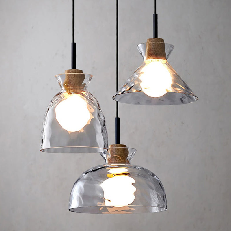 Lustre moderne avec abat-jour en verre Dante