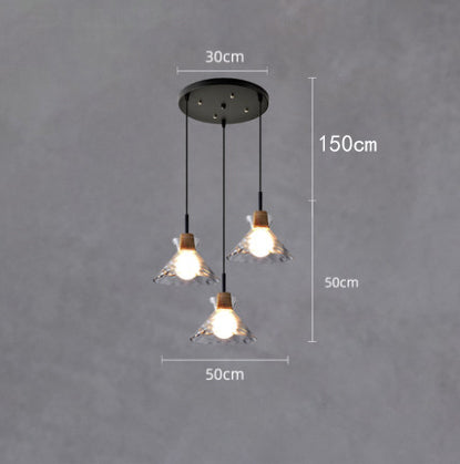 Lustre moderne avec abat-jour en verre Dante