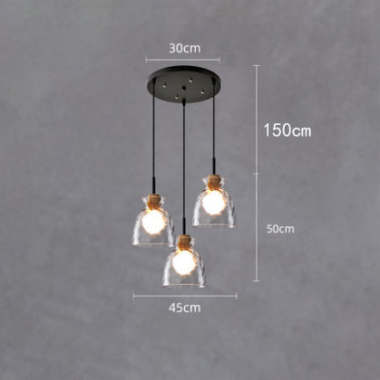 Lustre moderne avec abat-jour en verre Dante