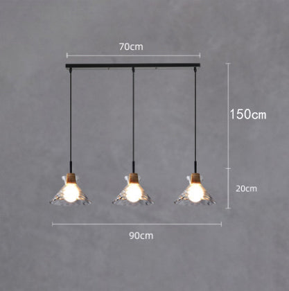 Lustre moderne avec abat-jour en verre Dante