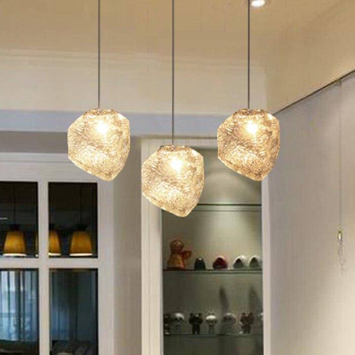 Suspension design LED en forme de pierre cristal Light