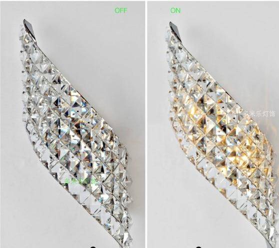 Applique murale LED diagonale en cristal