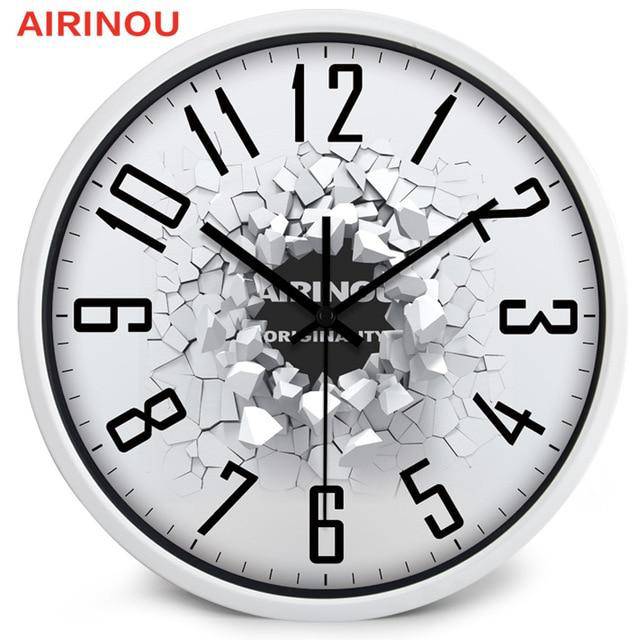 Horloge murale design style cassure 3D Effect