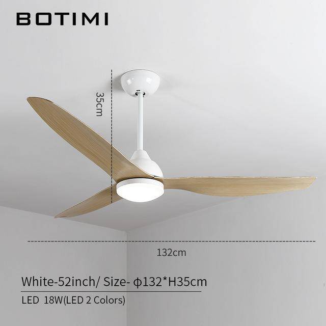 Ventilateur de plafond LED à 3 pales en bois