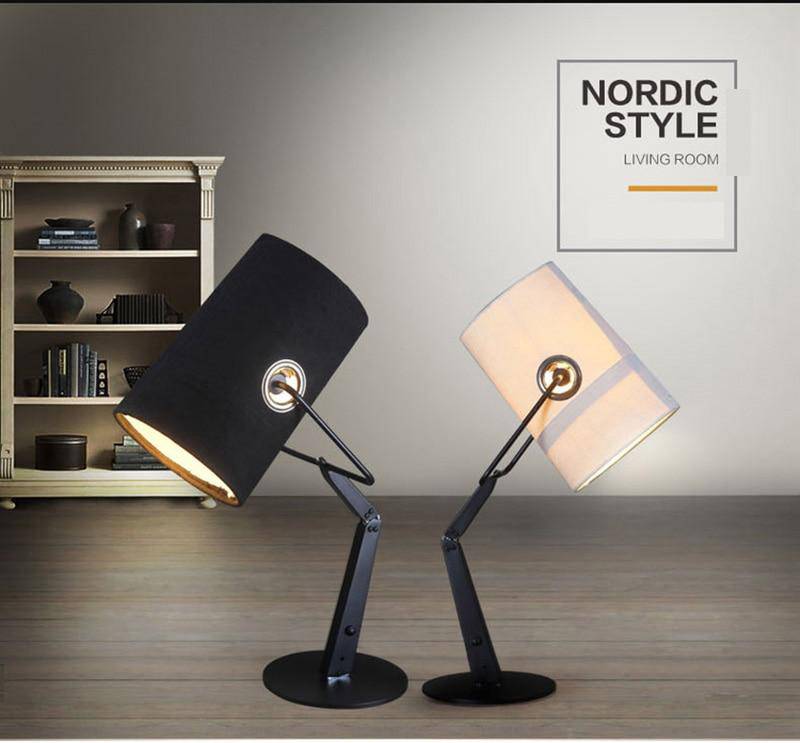 Lampe de bureau design ajustable et abat-jour en tissu Italy