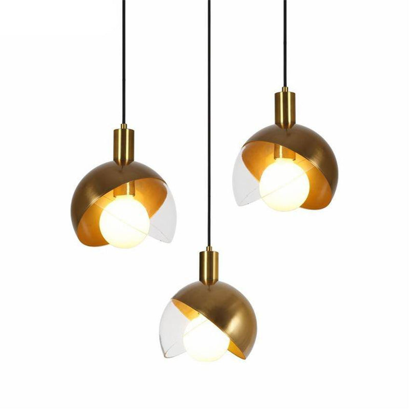 Suspension design sphère à LED dorée Greedy